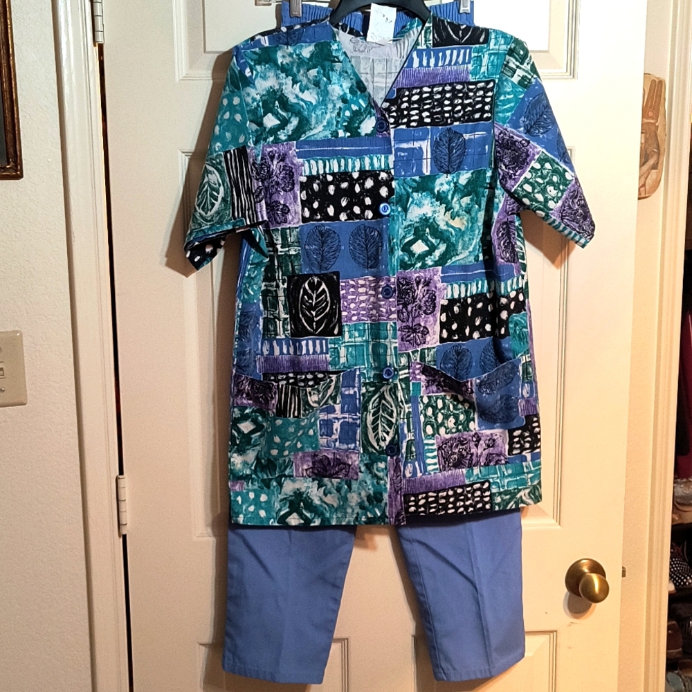 Bundle of light blue scrubs